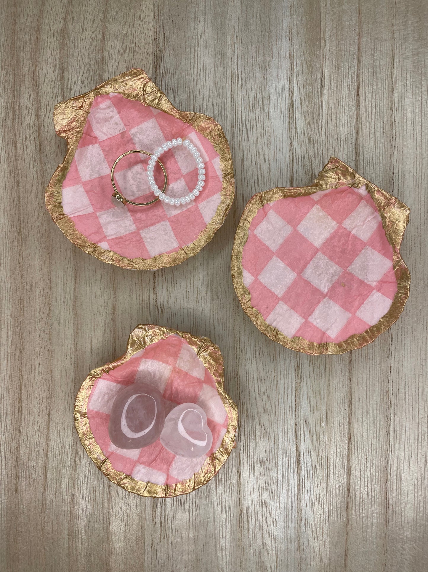 Pink Checkerboard Shell Dish