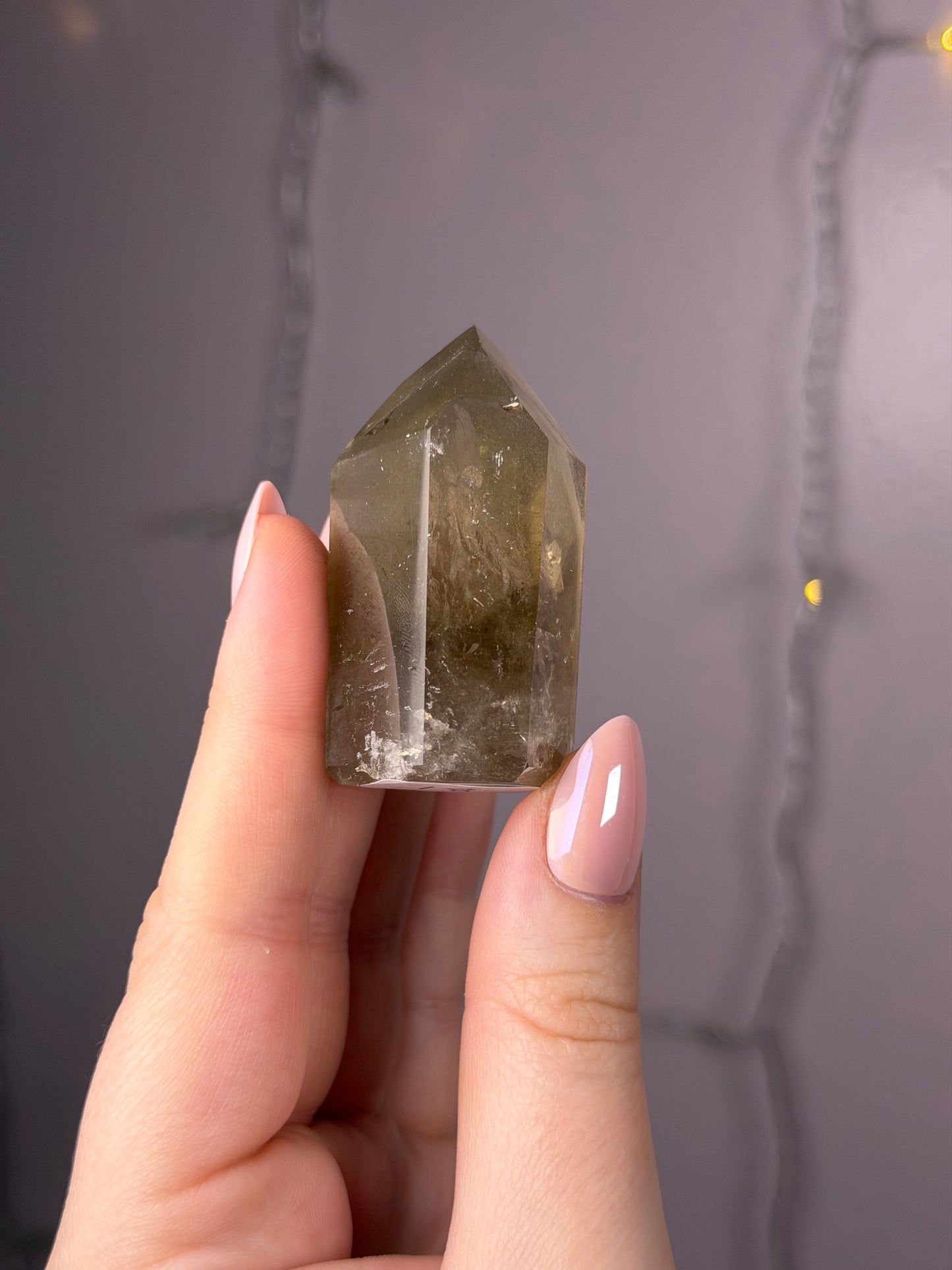 Smoky Grey/Green Garden Quartz Tower