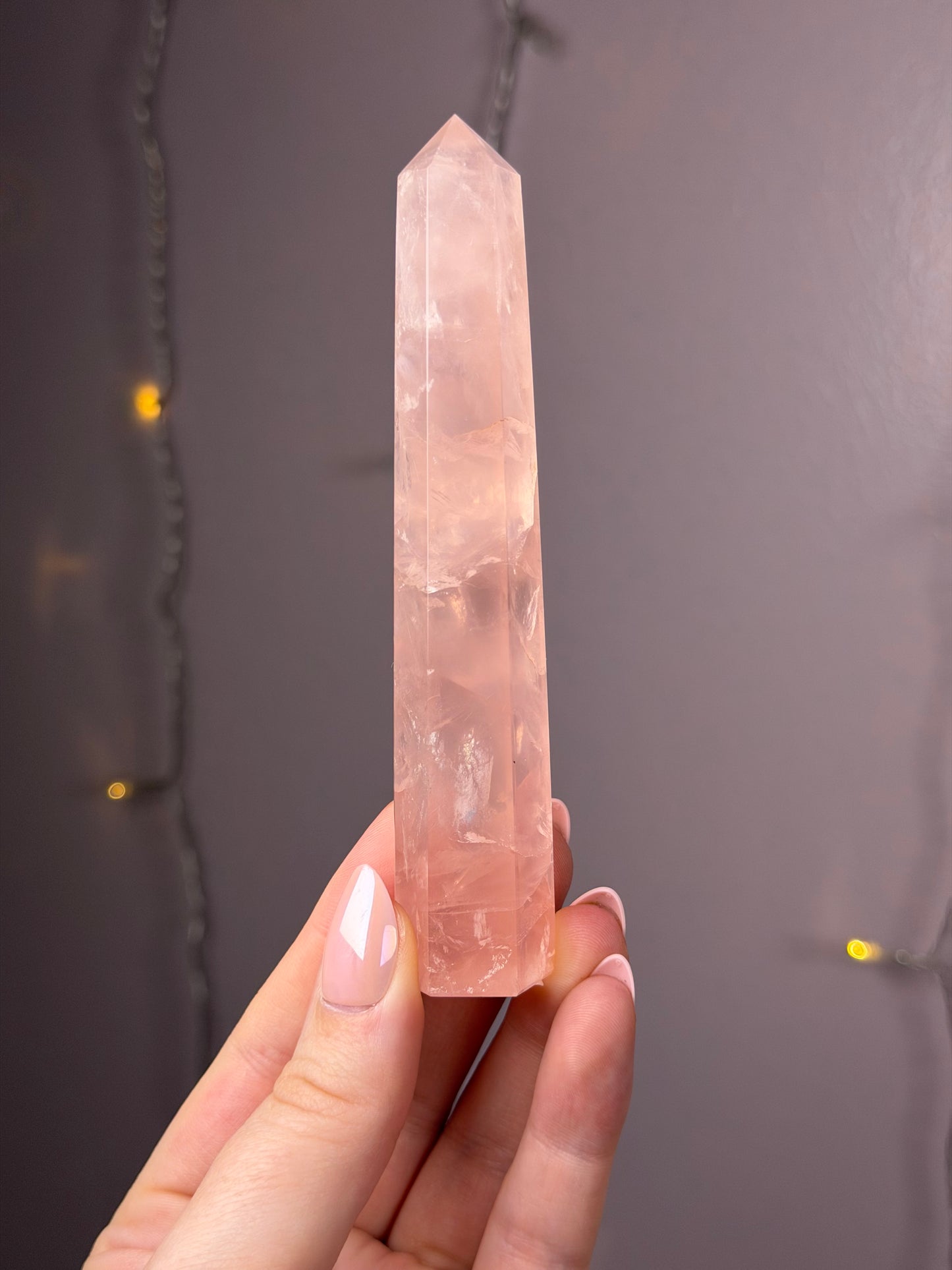 Juicy Faceted Rose Quartz Tower