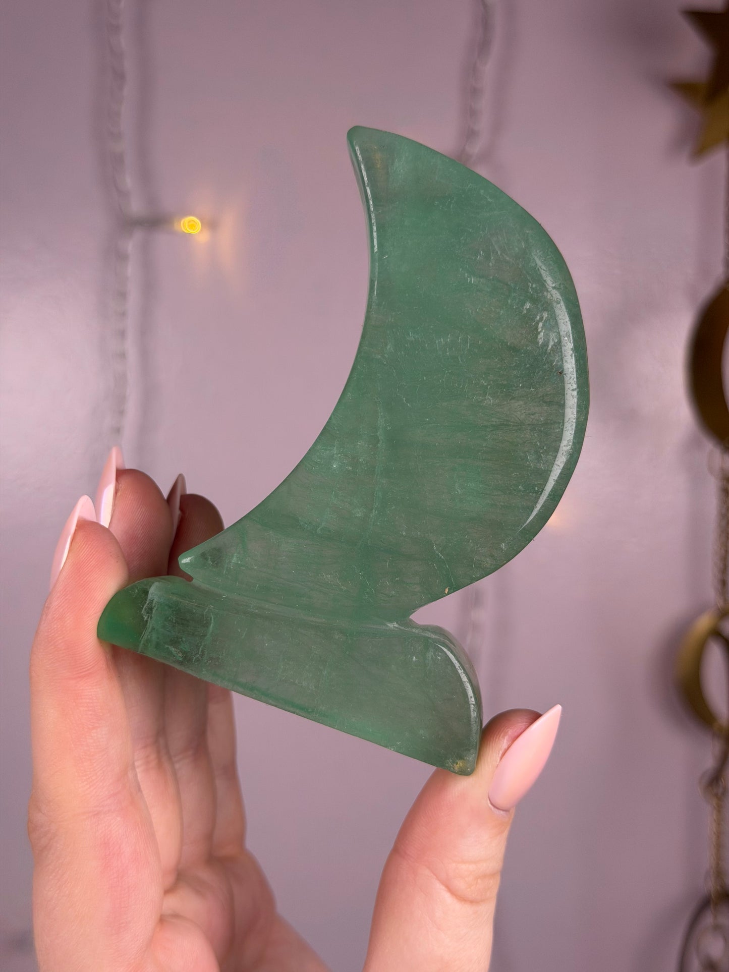Green Fluorite Standing Moon B (light green)