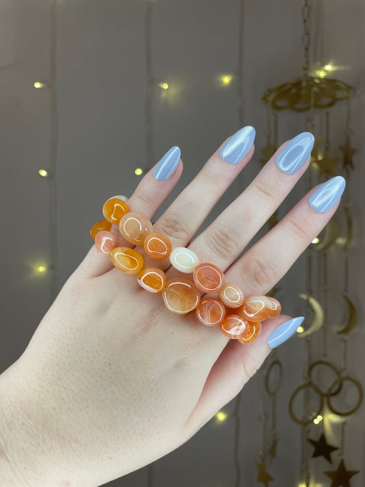 Chunky Apricot Agate Bracelet