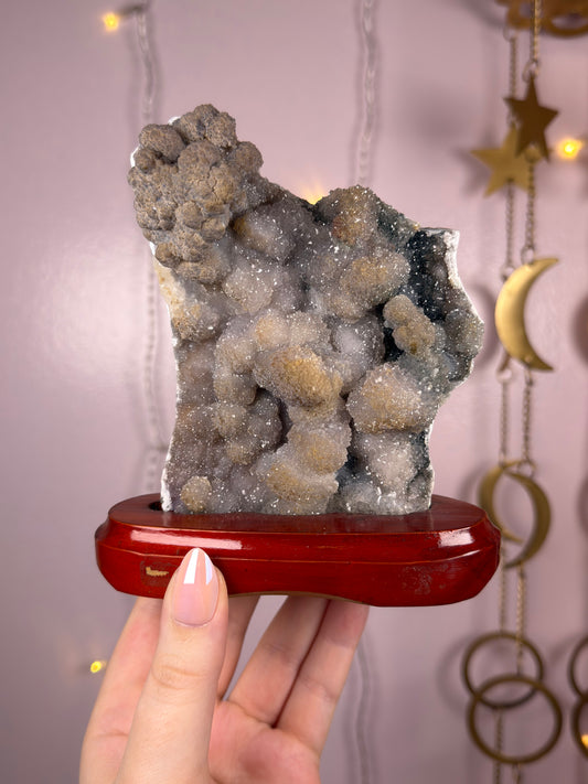 Bubbly Purple/Pink Amethyst Crust on Custom Base 70