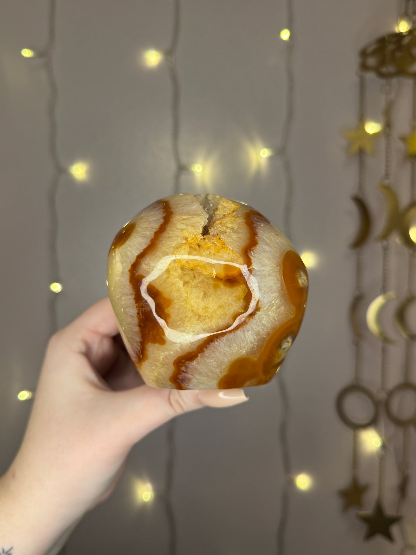 Insane Carnelian Druzy Skull Carving