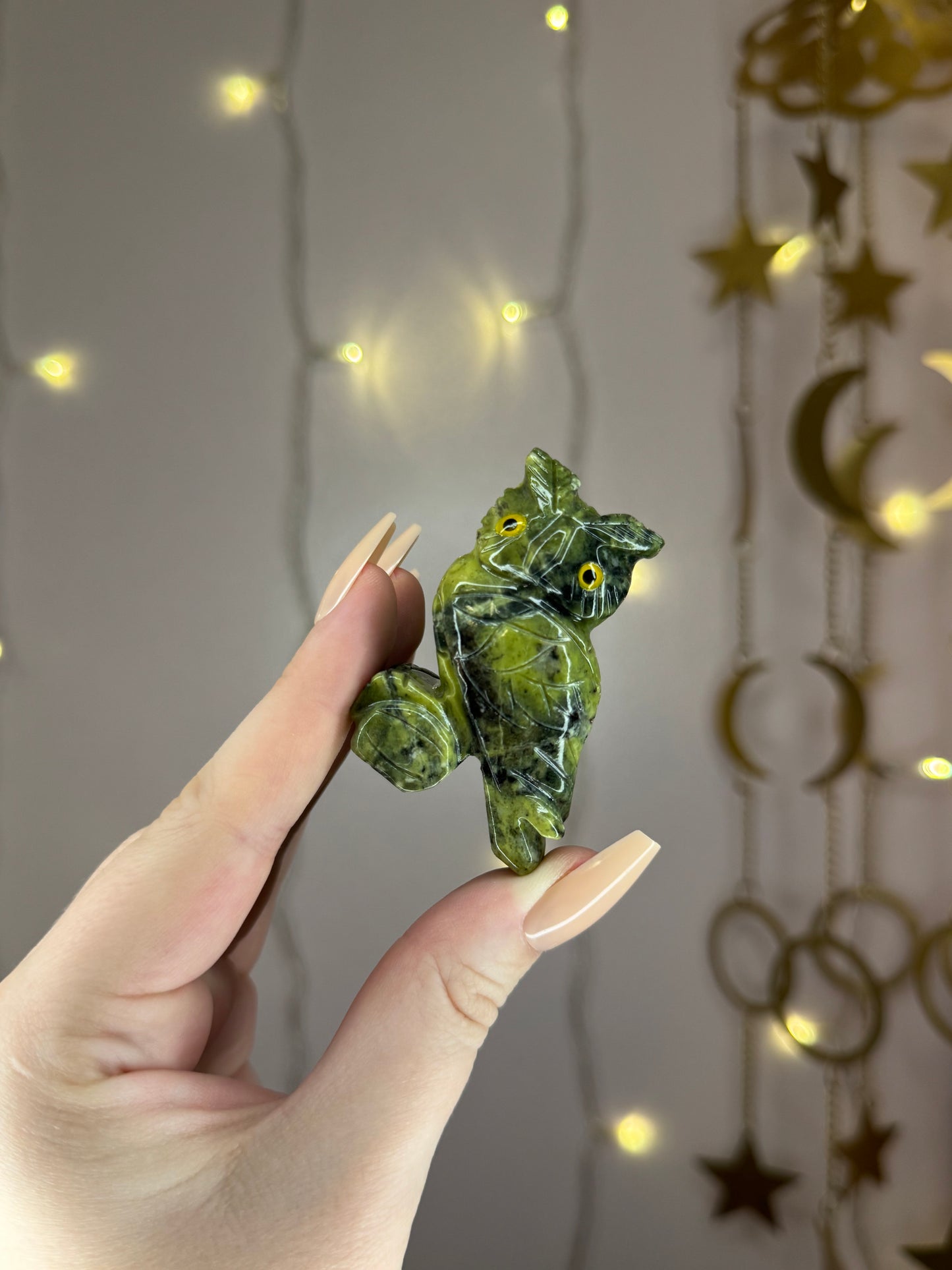 Serpentine Owl Carving