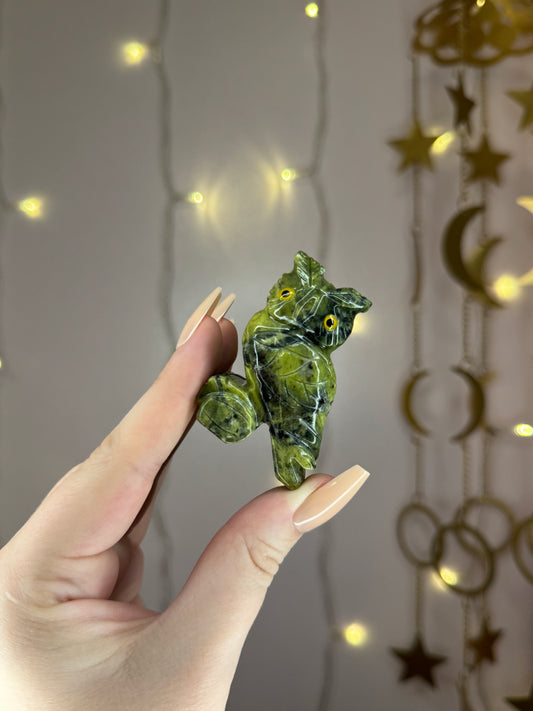 Serpentine Owl Carving