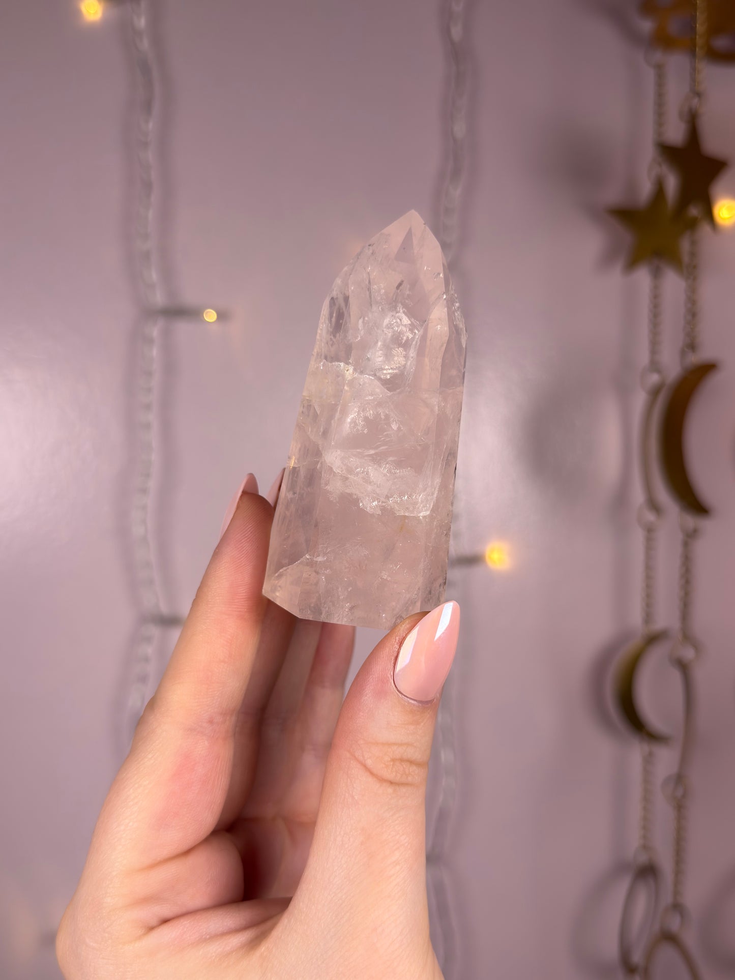 Clear & Gemmy Rose Quartz Tower