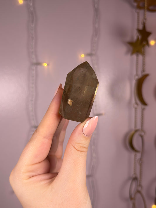 Smoky Grey/Green Garden Quartz Tower
