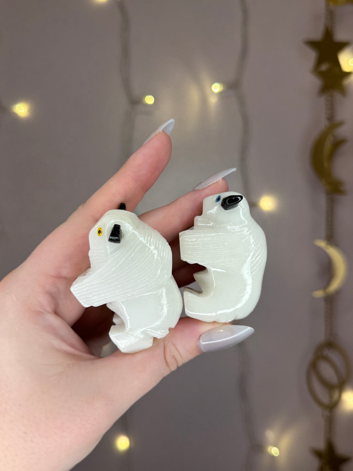 White Onyx Buffalo Carving