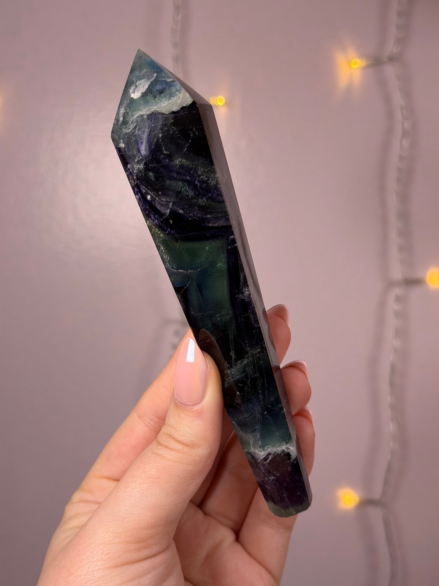 Fluorite Wand C (deep blue/purple/green)