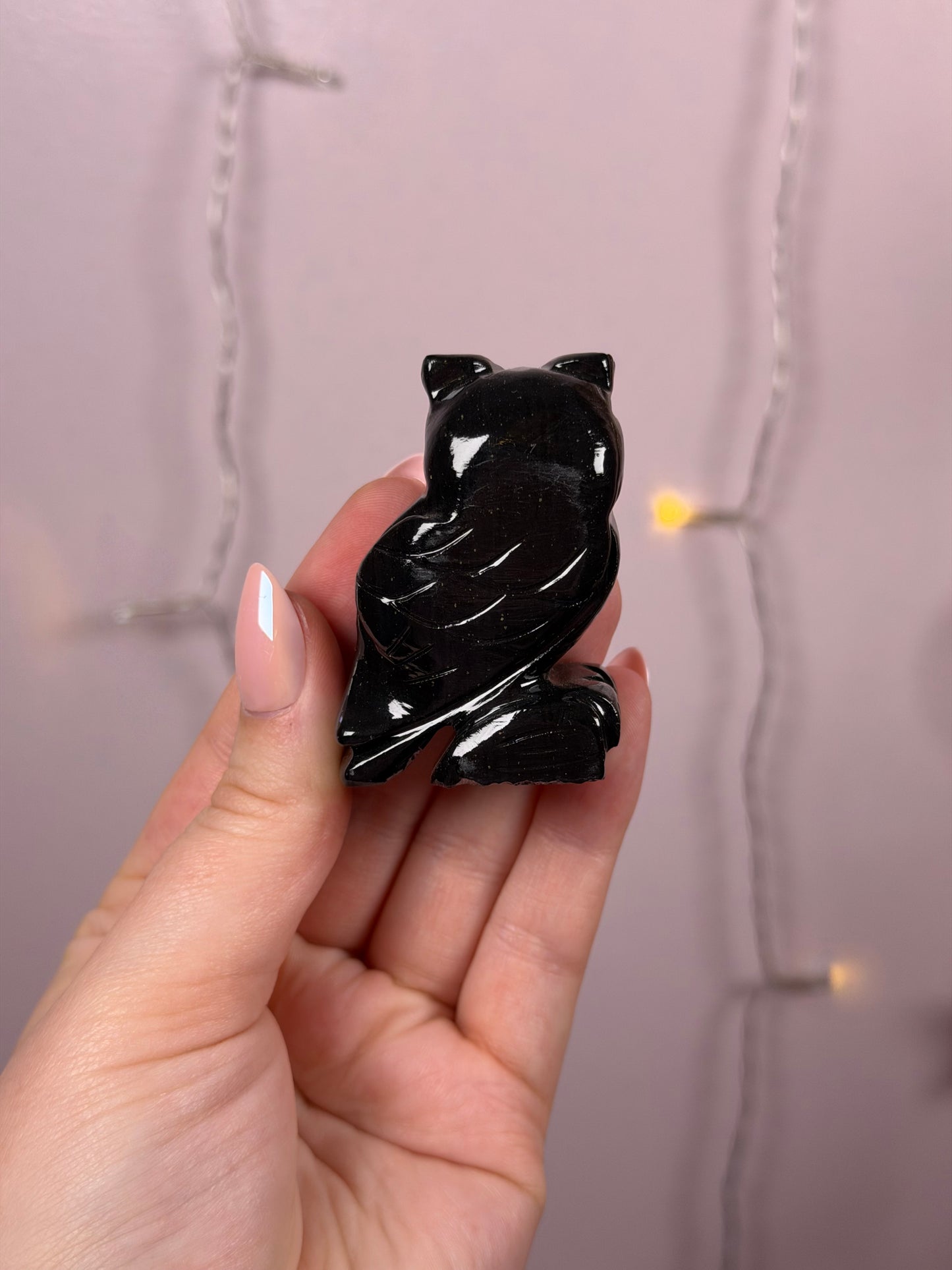 Black Onyx Owl Carving