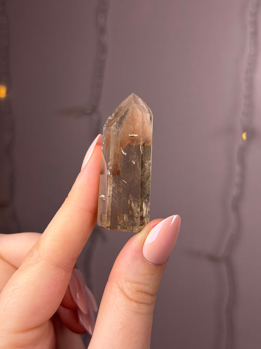 Smoky Pink Garden Quartz Tower
