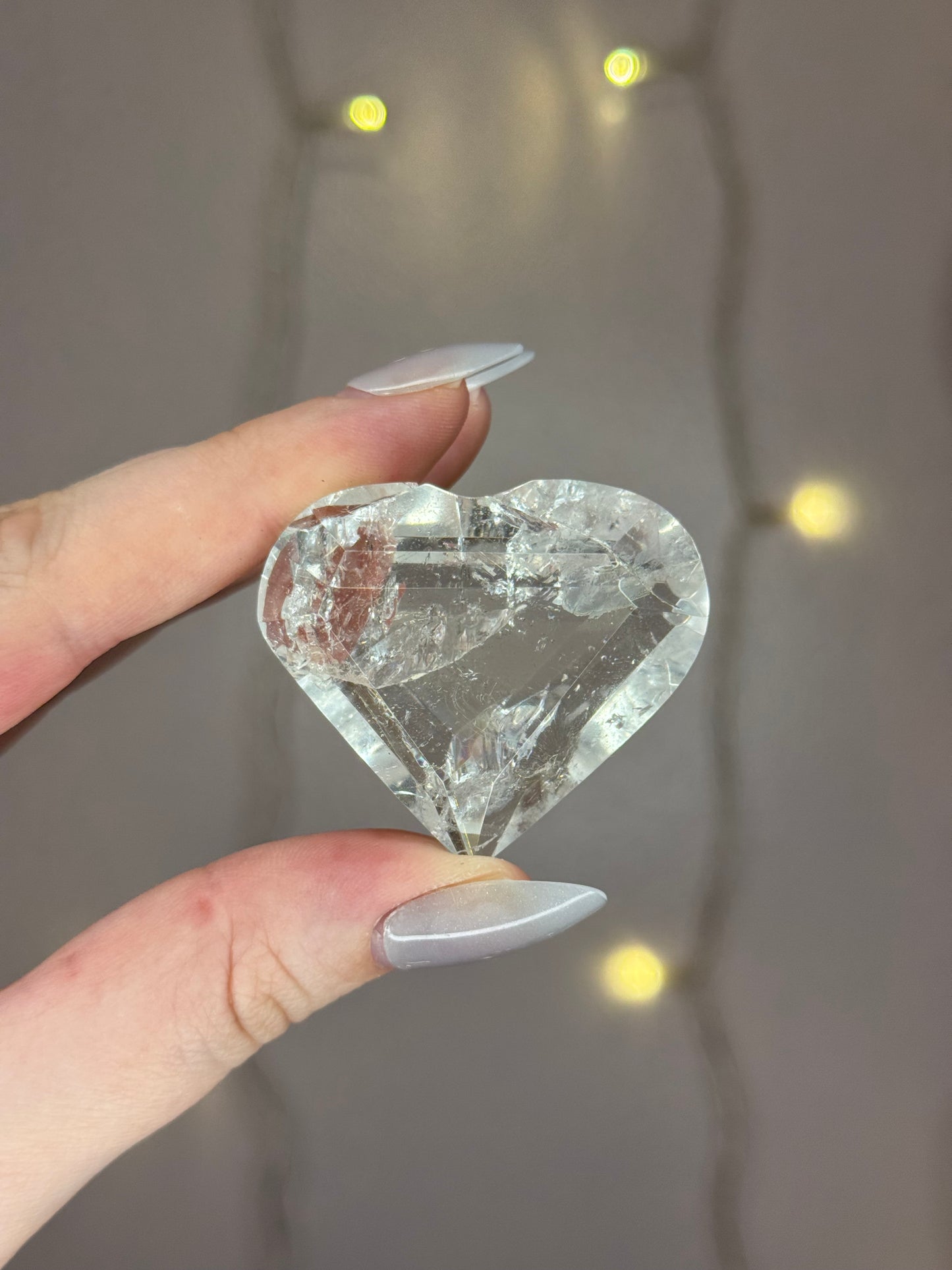 Faceted Clear Quartz Heart