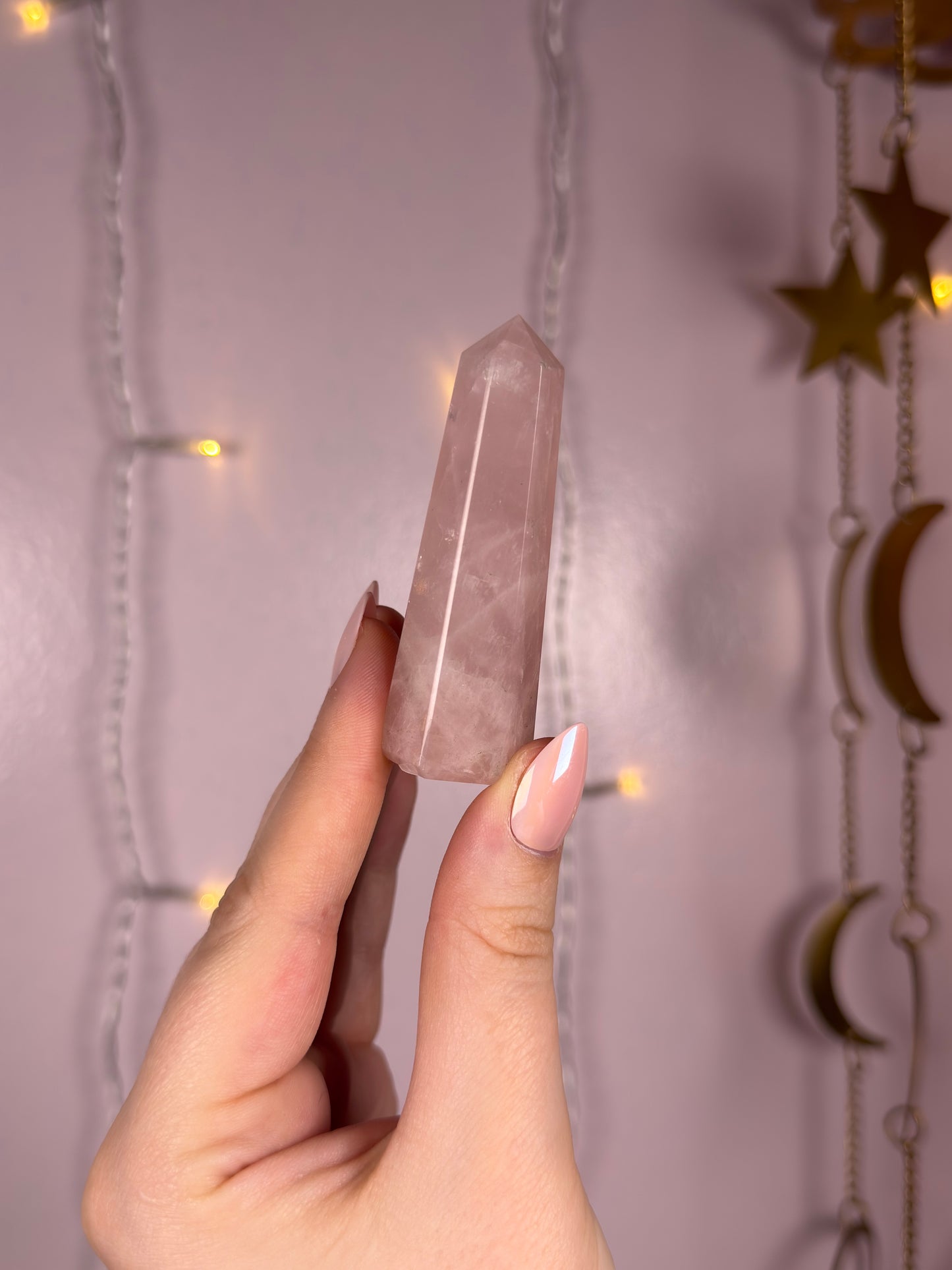 Faceted Rose Quartz Tower A