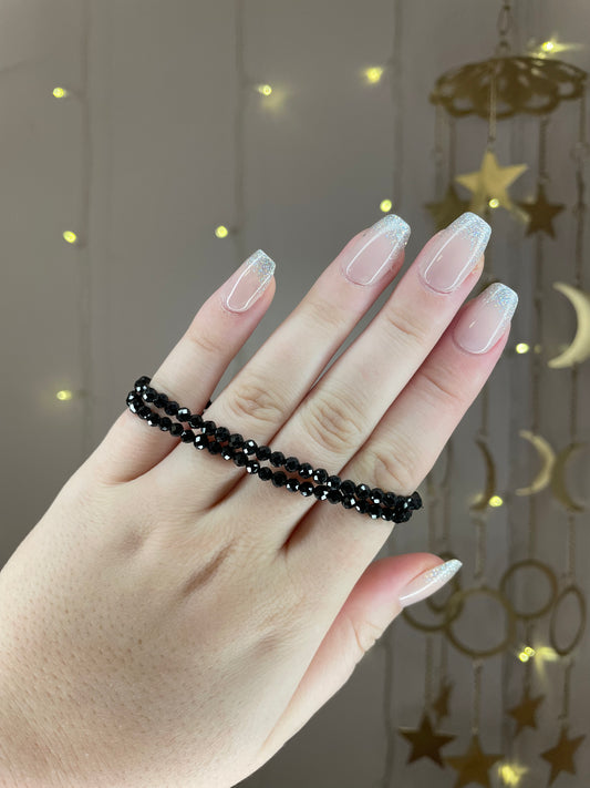 Faceted Black Spinel Bracelet