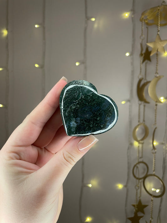 Moss Agate Hearts- You Choose