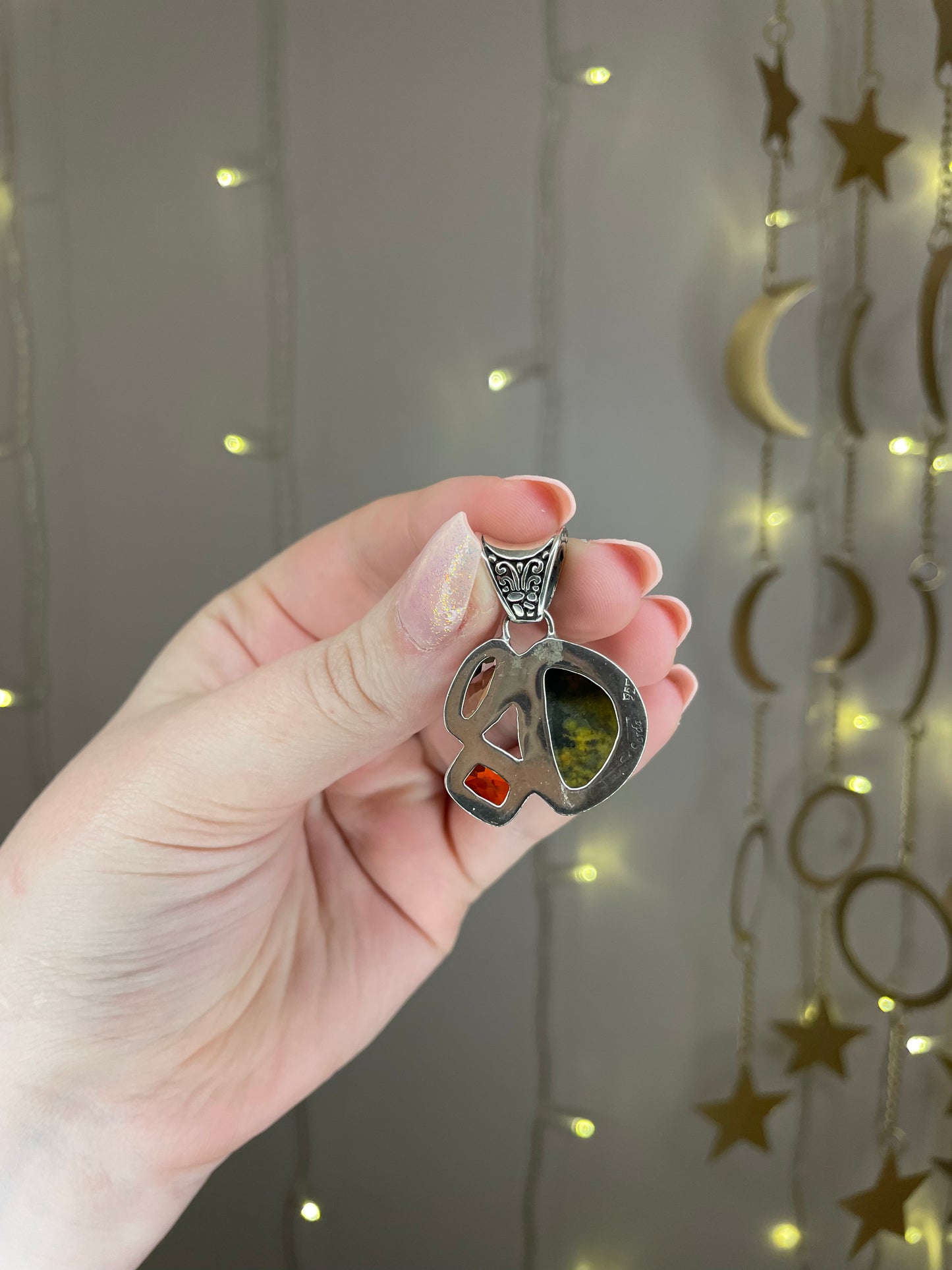 Bumblebee Jasper and Topaz Pendant