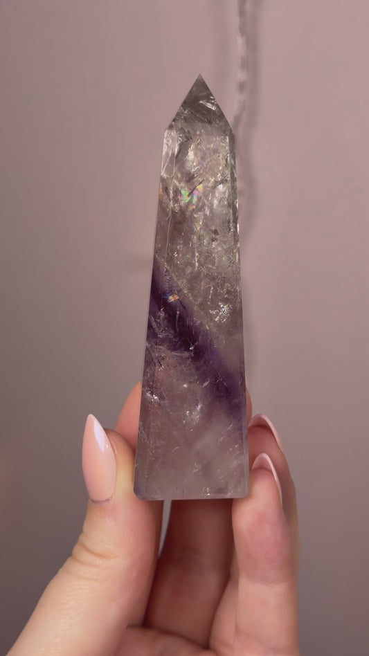 HQ Phantom Amethyst Obelisk B (rainbow filled)