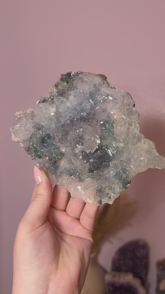 Blue/Purple/Green/White Amethyst Crust on Custom Base 120