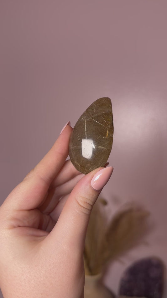 Golden Rutile w/ Garden Quartz Lens