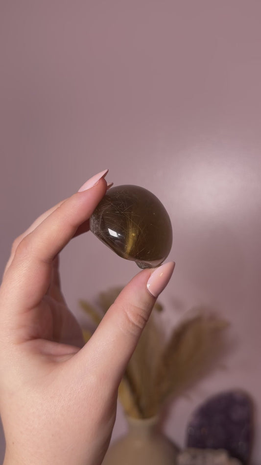 Stunning Smoky Deep Golden Rutile Lens