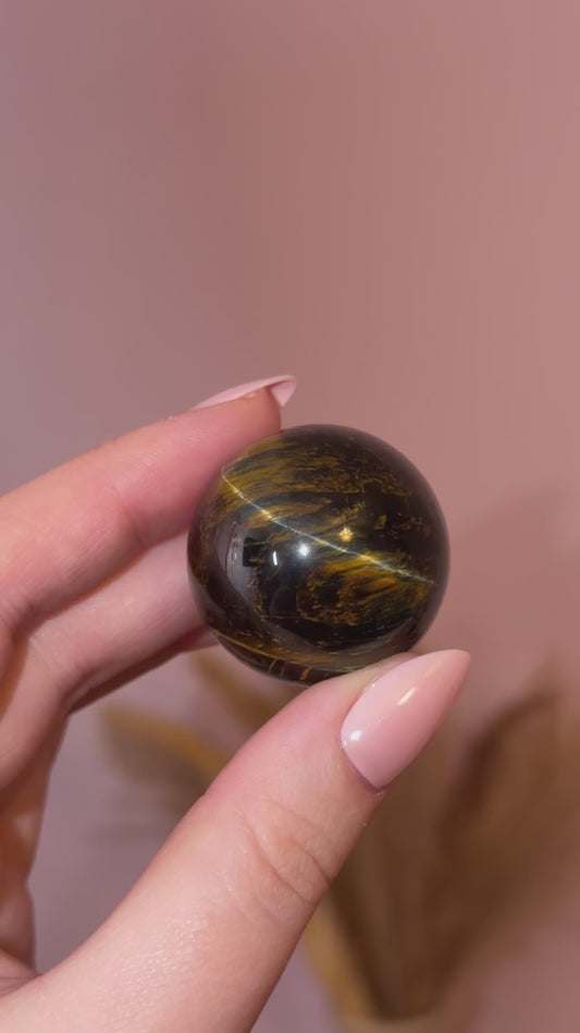 Blue & Gold Tigers Eye Sphere 10A