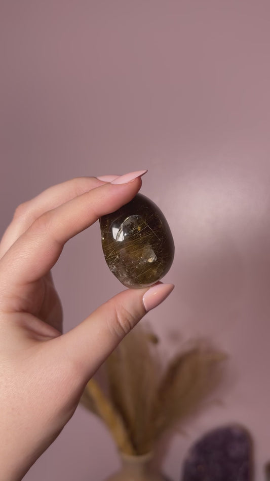 Smoky Deep Golden Rutile Lens
