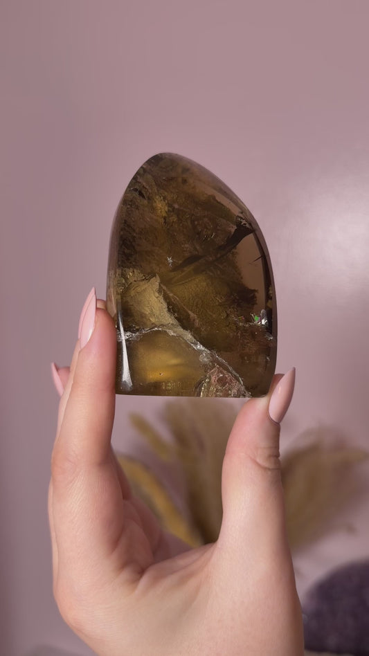 Standing Smoky Garden Quartz Freeform