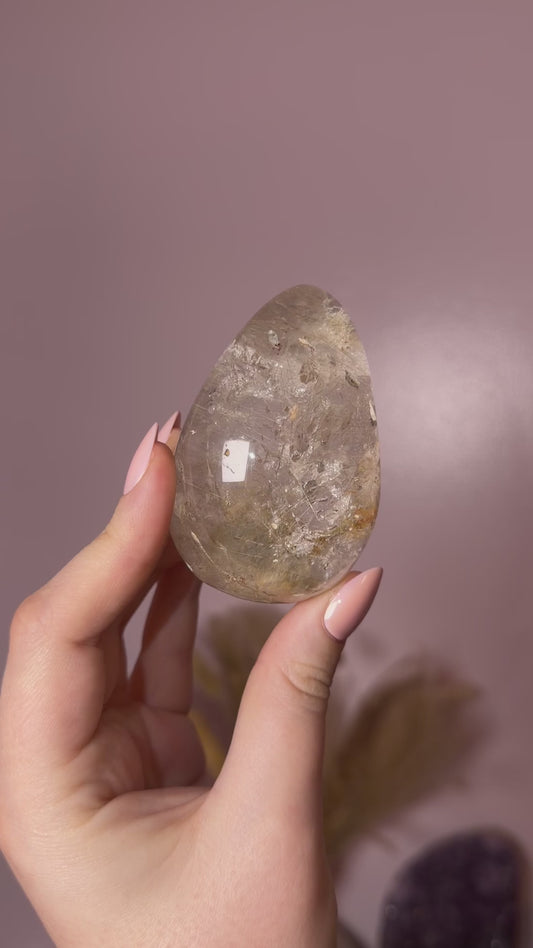 Golden Rutile x Garden Quartz Lens