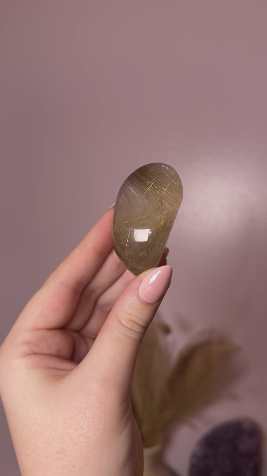 Beautiful Formation Deep Golden Rutile Lens