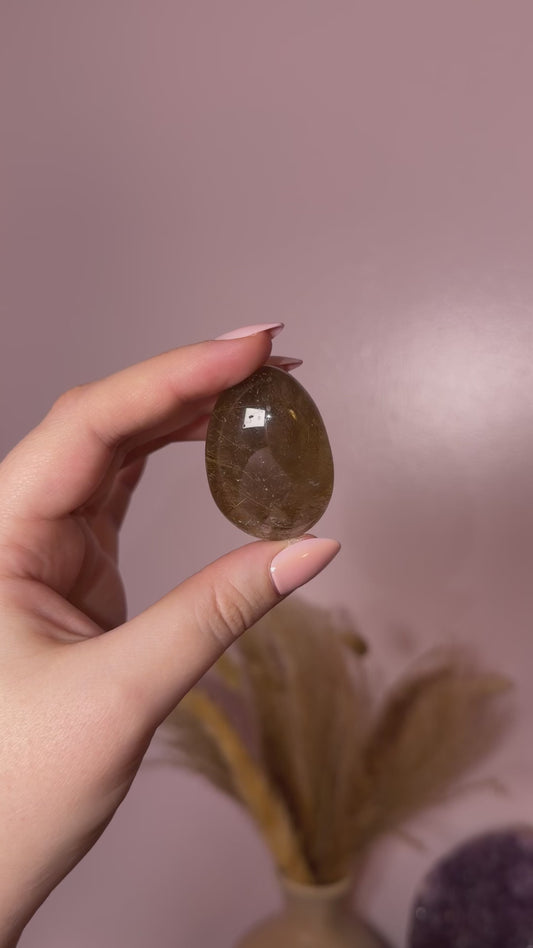 Smoky Deep Golden Rutile Lens